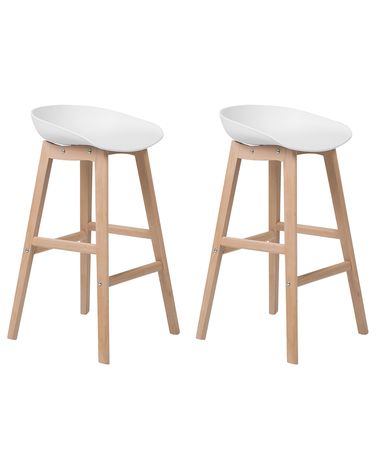 Set of 2 Bar Chairs MICCO White