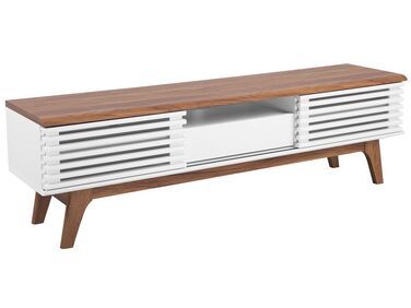 Meuble TV DETROIT Marron/blanc