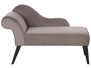 Left-Hand Chaise Longue BIARRITZ Velvet Taupe