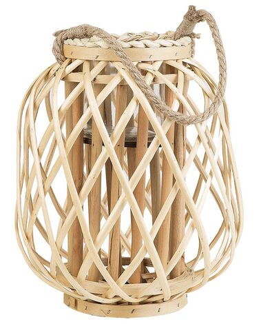 Lanterne MAURITIUS Bois de saule 30 cm Naturel