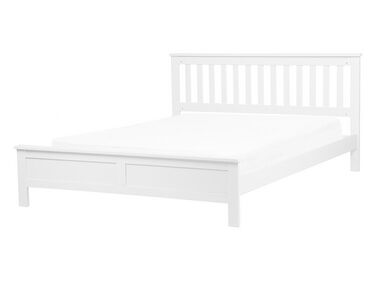 Lit avec sommier Bois de pin MAYENNE 140 x 200 cm Blanc