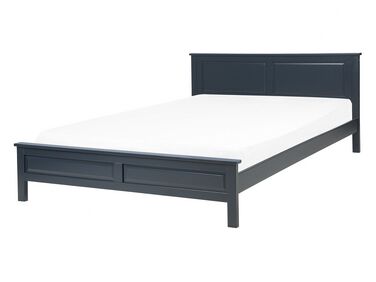 Lit avec sommier Bois de pin OLIVET 140 x 200 cm Bleu foncé