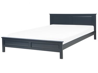 Lit avec sommier Bois de pin OLIVET 180 x 200 cm Bleu foncé