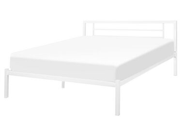 Lit avec sommier Métal CUSSET 160 x 200 cm Blanc