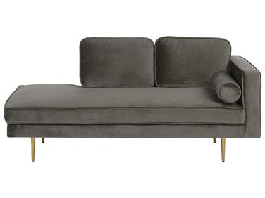 Right-Hand Chaise Longue MIRAMAS Velvet Taupe