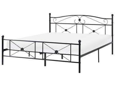 Lit avec sommier Métal RODEZ 160 x 200 cm Noir