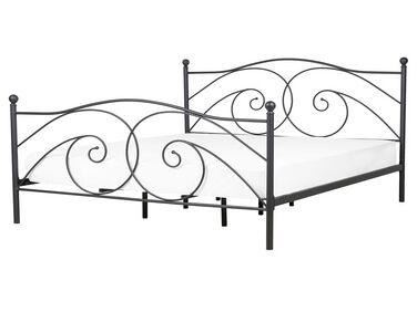 Lit avec sommier Métal DINARD 160 x 200 cm Noir
