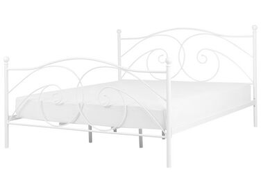Lit avec sommier Métal DINARD 180 x 200 cm Blanc