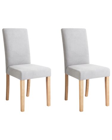 Lot de 2 chaises de salle à manger BROADWAY Tissu Gris