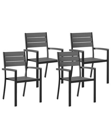Lot de 4 chaises de jardin PRATO Gris