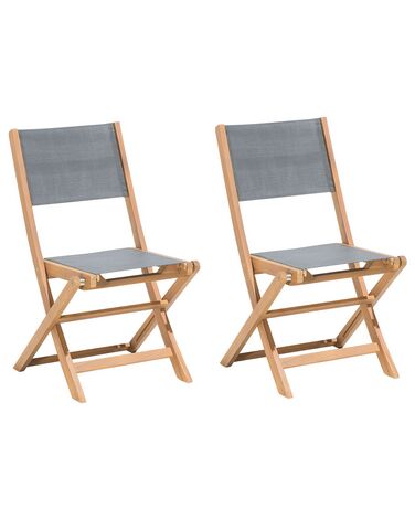 Set of 2 Garden Chairs CESANA Acacia Wood Light Brown