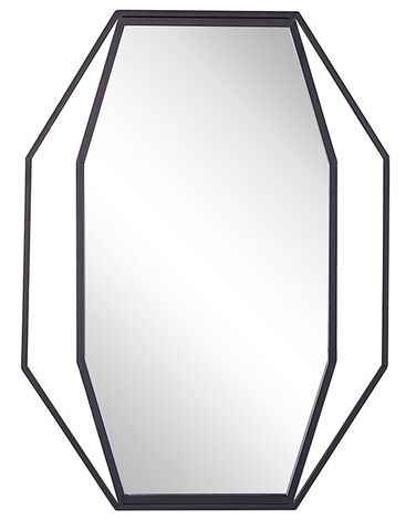 Wall Mirror NIRE 60 cm 80 cm Metal Graphite Grey