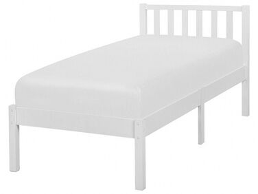 Lit avec sommier Bois de pin FLORAC 90 x 200 cm Blanc