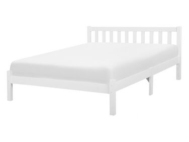 Lit avec sommier Bois de pin FLORAC 140 x 200 cm Blanc