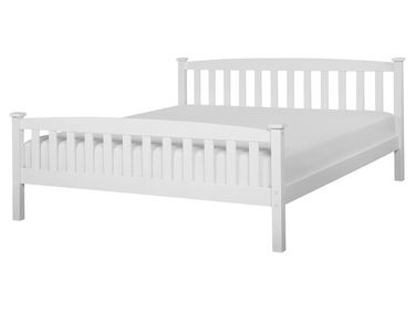 Lit avec sommier Bois de pin GIVERNY 160 x 200 cm Blanc