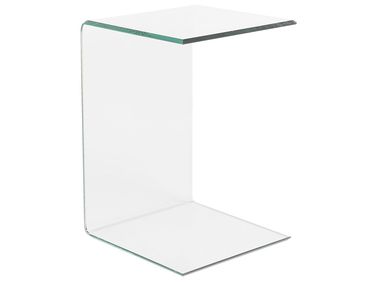 Side Table LOURDES Tempered Glass Transparent