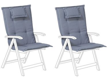 Set van 2 rug/zitkussens JAVA/AMANTEA 50 x 70 cm Blauw