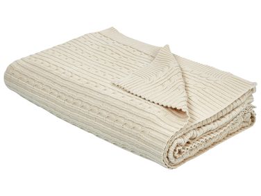 Plaid ANAMUR Katoen 110 x 180 cm Beige