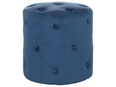 Poef COROLLA Fluweel Donkerblauw