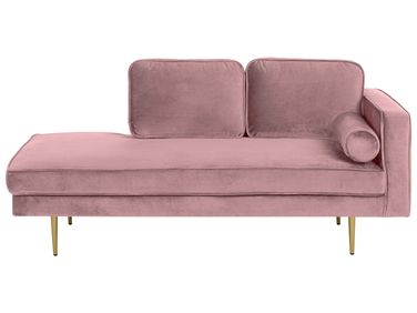 Right-Hand Chaise Longue MIRAMAS Velvet Pink