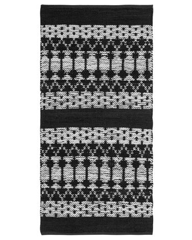 Rug SOKUN Black 80 x 150 cm Leather
