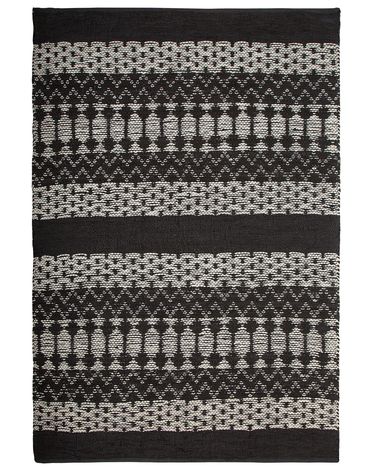 Rug SOKUN Black 140 x 200 cm Leather