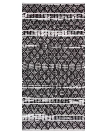Rug FEHIMLI Black 80 x 150 cm Leather