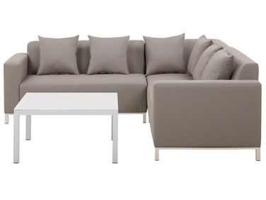 Ensemble de canapés d'angle de jardin 5 places BELIZE Côté gauche Beige