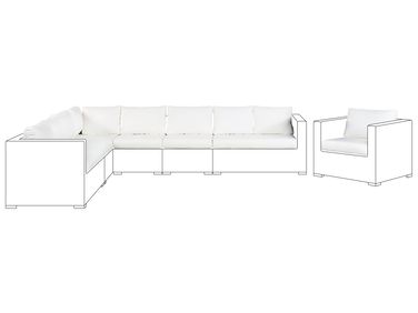 Ensemble de housses de coussins d'extérieur XXL Blanc cassé