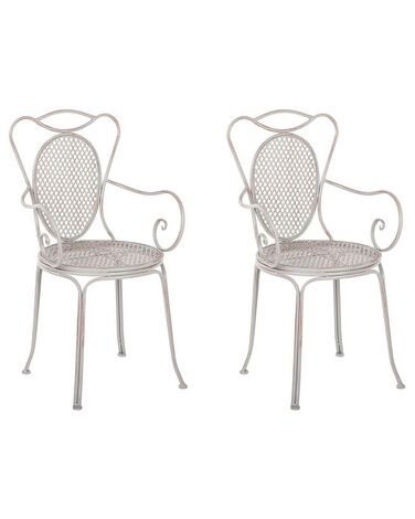 Lot de 2 chaises de jardin CILENTO Métal Gris