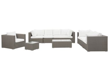 Ensemble de salon de jardin avec table 8 places MAESTRO Polyrotin Taupe