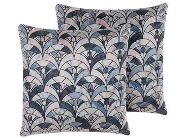 Lot de 2 coussins décoratifs KOODAL 45 x 45 cm Multicolore Motif géométrique