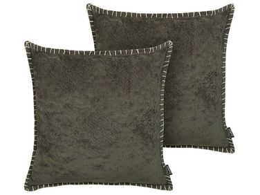 Lot de 2 coussins décoratifs MELUR 45 x 45 cm Gris Unicolore