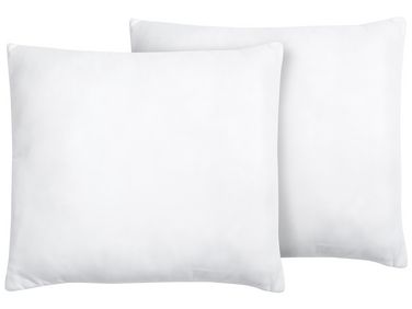 Set van 2 hoofdkussens ERRIGAL Laag Microvezel 80 x 80 cm Wit