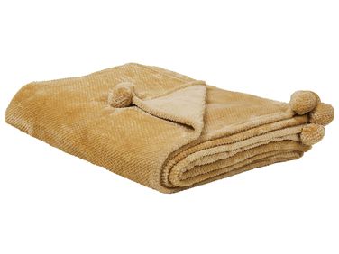 Plaid SAITLER 200 x 220 cm Mosterdgeel