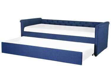 Lit gigogne Tissu LIBOURNE 80 x 200 cm Bleu marine