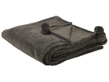 Plaid TERKE 200 x 220 cm Donkergrijs
