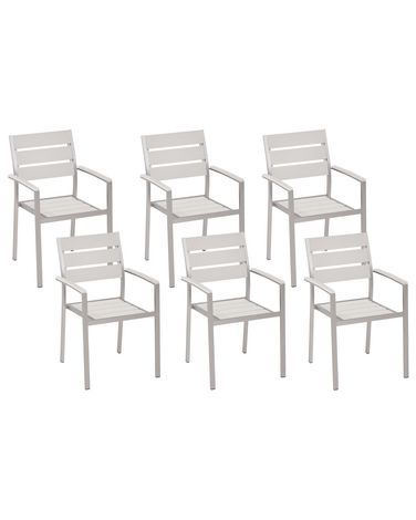 Lot de 6 chaises de jardin VERNIO Blanc