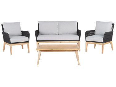 Ensemble de salon de jardin avec table 4 places MERANO Acacia Gris