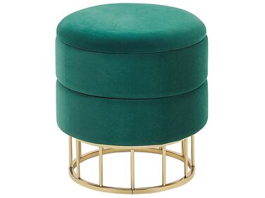 Pouf de rangement ELGIN Velours Vert foncé