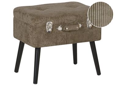 Hocker met opbergruimte MALLARD Corduroy Lichtbruin