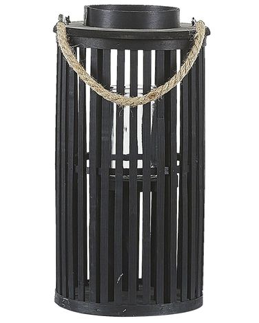 Lantaarn LUZON Wilgenhout 40 cm Zwart