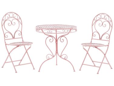 Bistro Set Folding ALBINIA Metal Pink