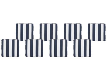 Lot de 8 coussins pour chaises de jardin SASSARI 46 x 46 cm Bleu marine