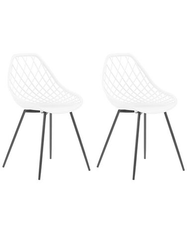 Lot de 2 chaises de salle à manger CANTON Blanc
