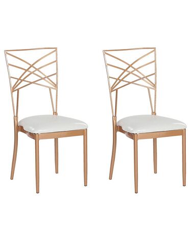 Lot de 2 chaises de salle à manger GIRARD Métal Rose doré