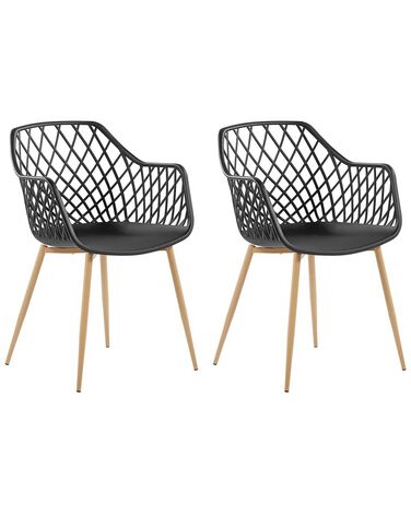 Lot de 2 chaises de salle à manger NASHUA Noir