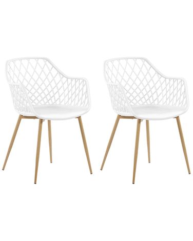 Lot de 2 chaises de salle à manger NASHUA Blanc
