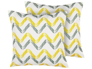 Lot de 2 coussins d'extérieur AFFILE Motif à chevrons 45 x 45 cm Multicolore