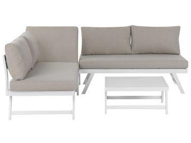 Ensemble de canapés d'angle de jardin 5 places COCCORINO Métal Taupe